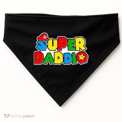 Funny Super Daddio Father's Day Gamer USA-Made Doggie Bandana