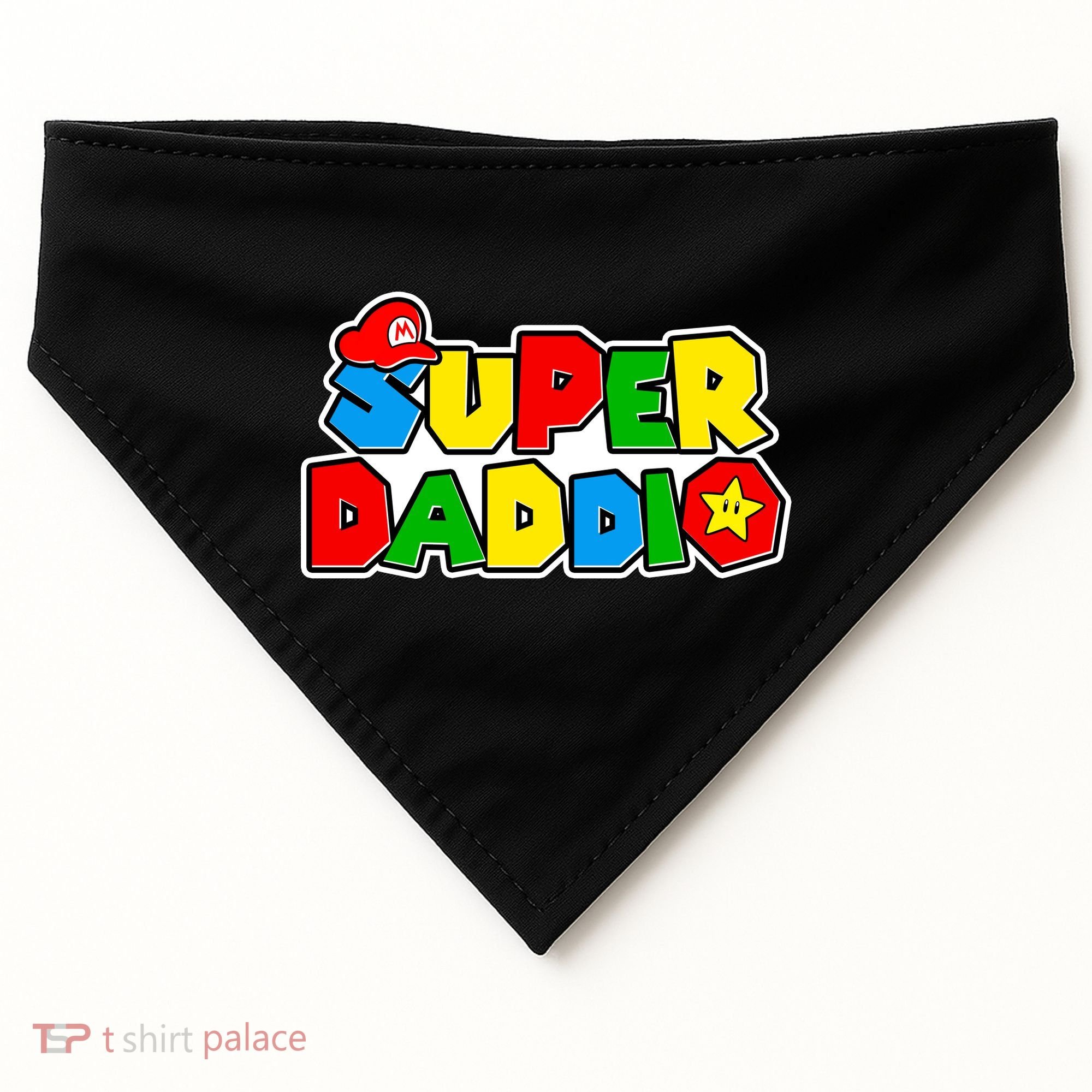 Funny Super Daddio Father's Day Gamer USA-Made Doggie Bandana