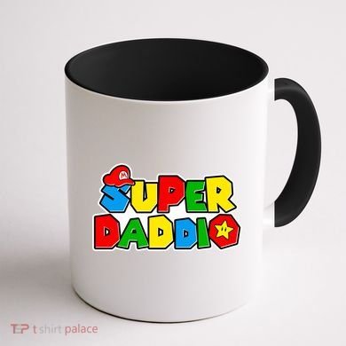 Funny Super Daddio Father's Day Gamer Coffee Mug back