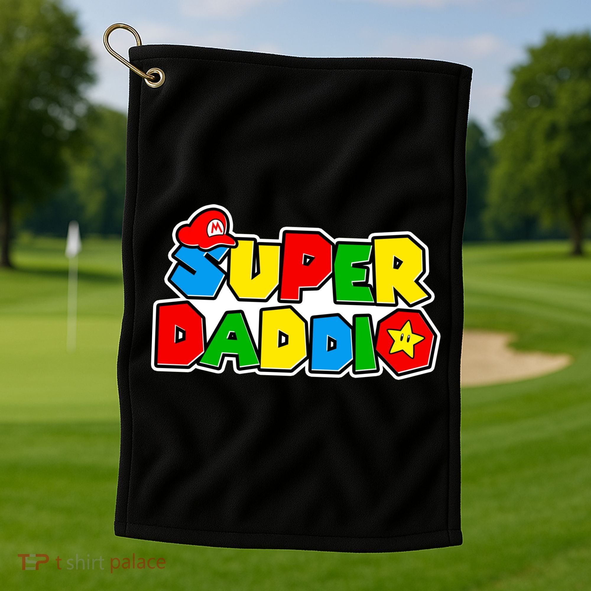 Funny Super Daddio Father's Day Gamer Golf Towel