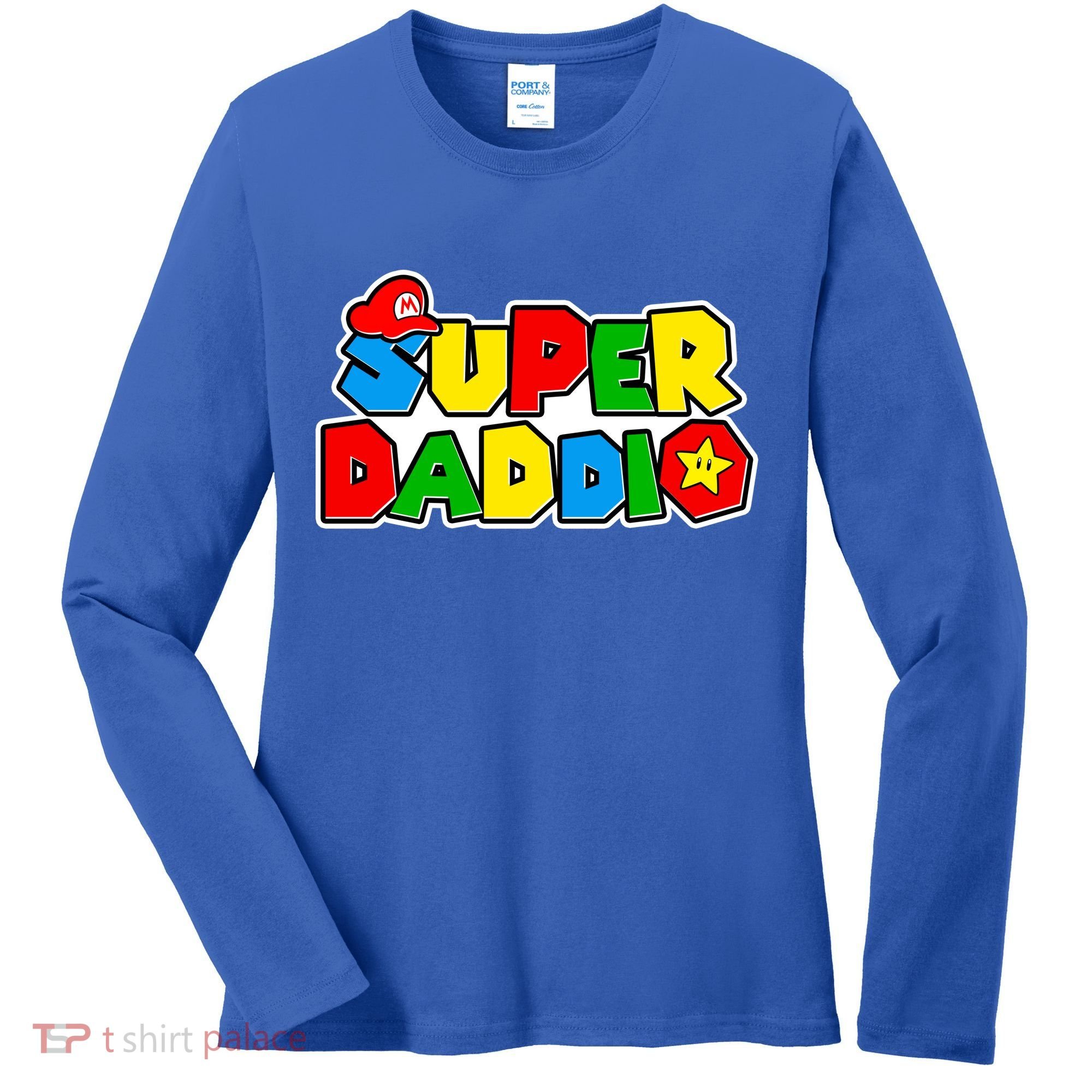 Funny Super Daddio Father's Day Gamer Women's Long Sleeve Shirt