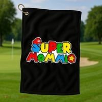 Funny Super Mommio Mother's Day Gamer Golf Towel thumb 1