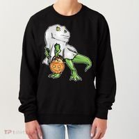 Funny T-Rex Ghost Pumpkin Candy  Women's Sweatshirt thumb 0