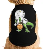 Funny T-Rex Ghost Pumpkin Candy  Doggie Tank thumb 0