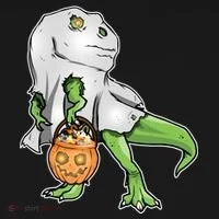 Funny T-Rex Ghost Pumpkin Candy  Doggie Tank thumb 4