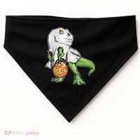 Funny T-Rex Ghost Pumpkin Candy  USA-Made Doggie Bandana thumb 0