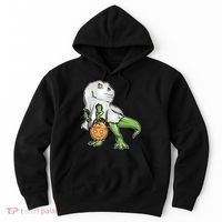 Funny T-Rex Ghost Pumpkin Candy  Hoodie thumb 0