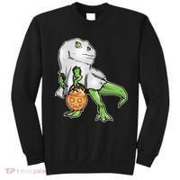 Funny T-Rex Ghost Pumpkin Candy  Sweatshirt thumb 0