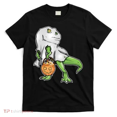 Funny T-Rex Ghost Pumpkin Candy  T-Shirt