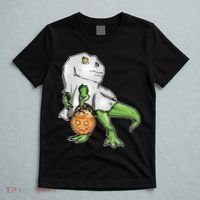 Funny T-Rex Ghost Pumpkin Candy  T-Shirt thumb 5