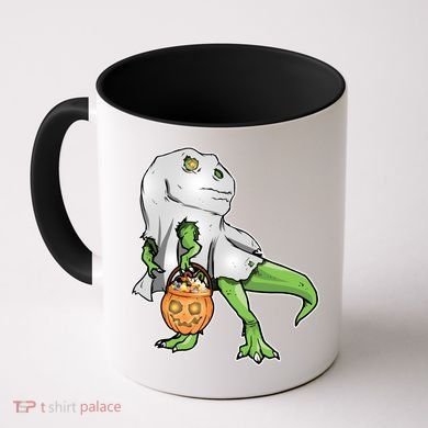 Funny T-Rex Ghost Pumpkin Candy  Coffee Mug