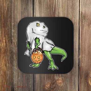Funny T-Rex Ghost Pumpkin Candy  Coaster