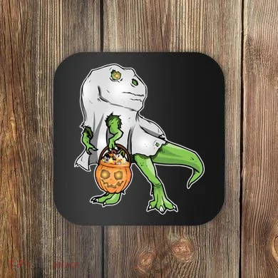 Funny T-Rex Ghost Pumpkin Candy  Coaster