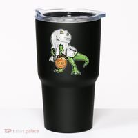 Funny T-Rex Ghost Pumpkin Candy  Tumbler thumb 0