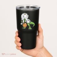 Funny T-Rex Ghost Pumpkin Candy  Tumbler thumb 2