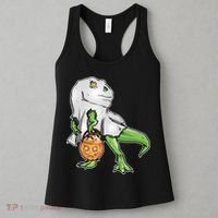 Funny T-Rex Ghost Pumpkin Candy  Women's Tank Top thumb 3