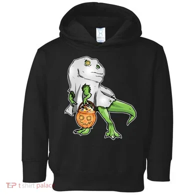 Funny T-Rex Ghost Pumpkin Candy  Toddler Hoodie