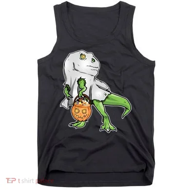 Funny T-Rex Ghost Pumpkin Candy  Tank Top