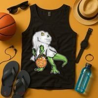 Funny T-Rex Ghost Pumpkin Candy  Tank Top thumb 4