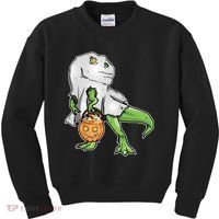 Funny T-Rex Ghost Pumpkin Candy  Kids Sweatshirt thumb 0