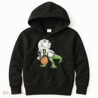 Funny T-Rex Ghost Pumpkin Candy  Kids Hoodie thumb 0