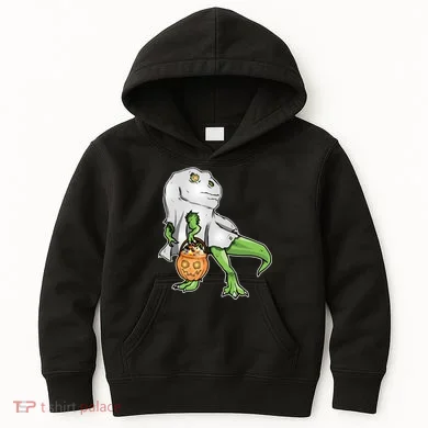 Funny T-Rex Ghost Pumpkin Candy Kids Hoodie