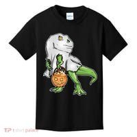 Funny T-Rex Ghost Pumpkin Candy  Kids T-Shirt thumb 0