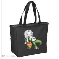 Funny T-Rex Ghost Pumpkin Candy  Tote Bag thumb 2
