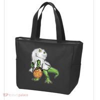 Funny T-Rex Ghost Pumpkin Candy  Tote Bag thumb 3