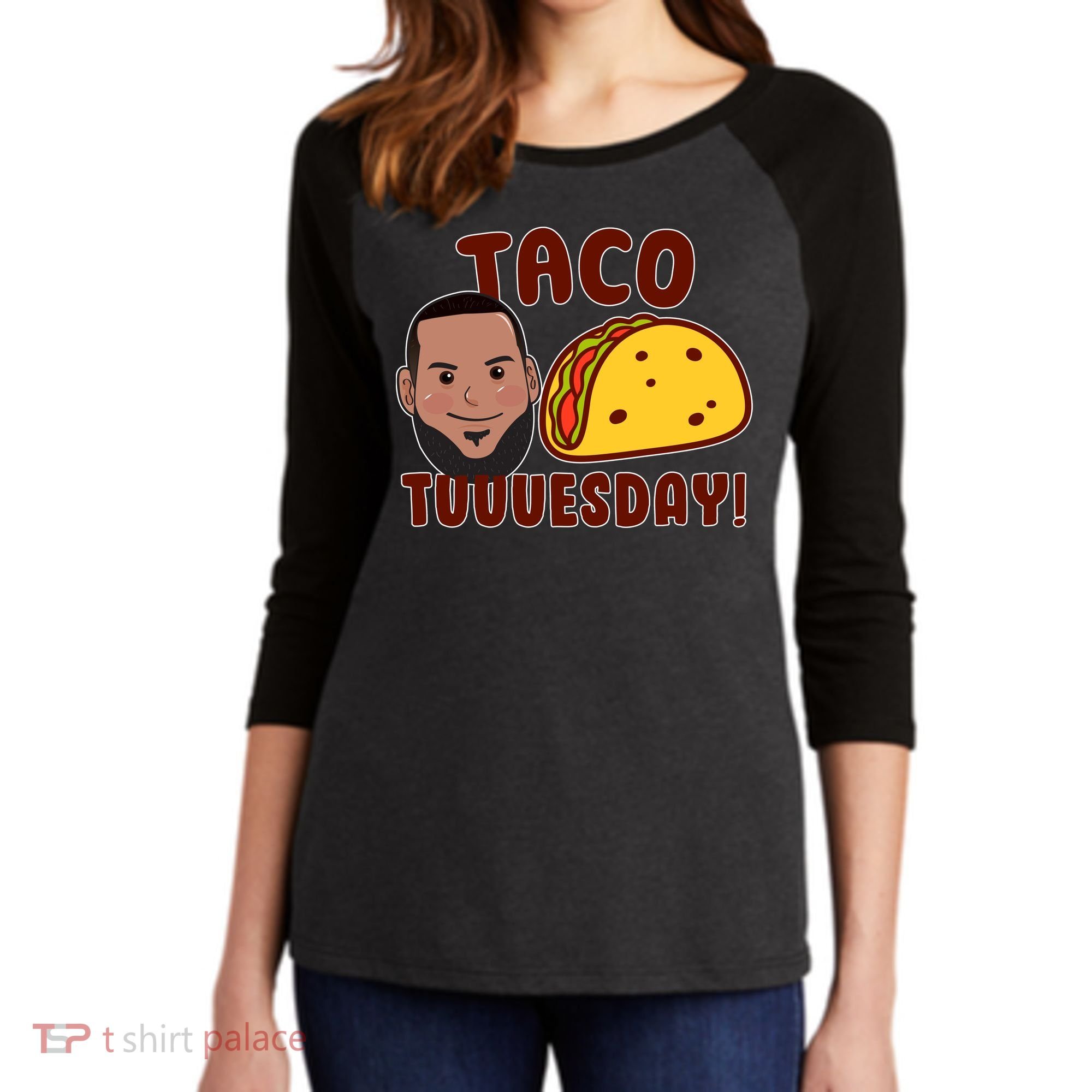 Funny Taco Tuesday Women's Tri-Blend 3/4-Sleeve Raglan Shirt