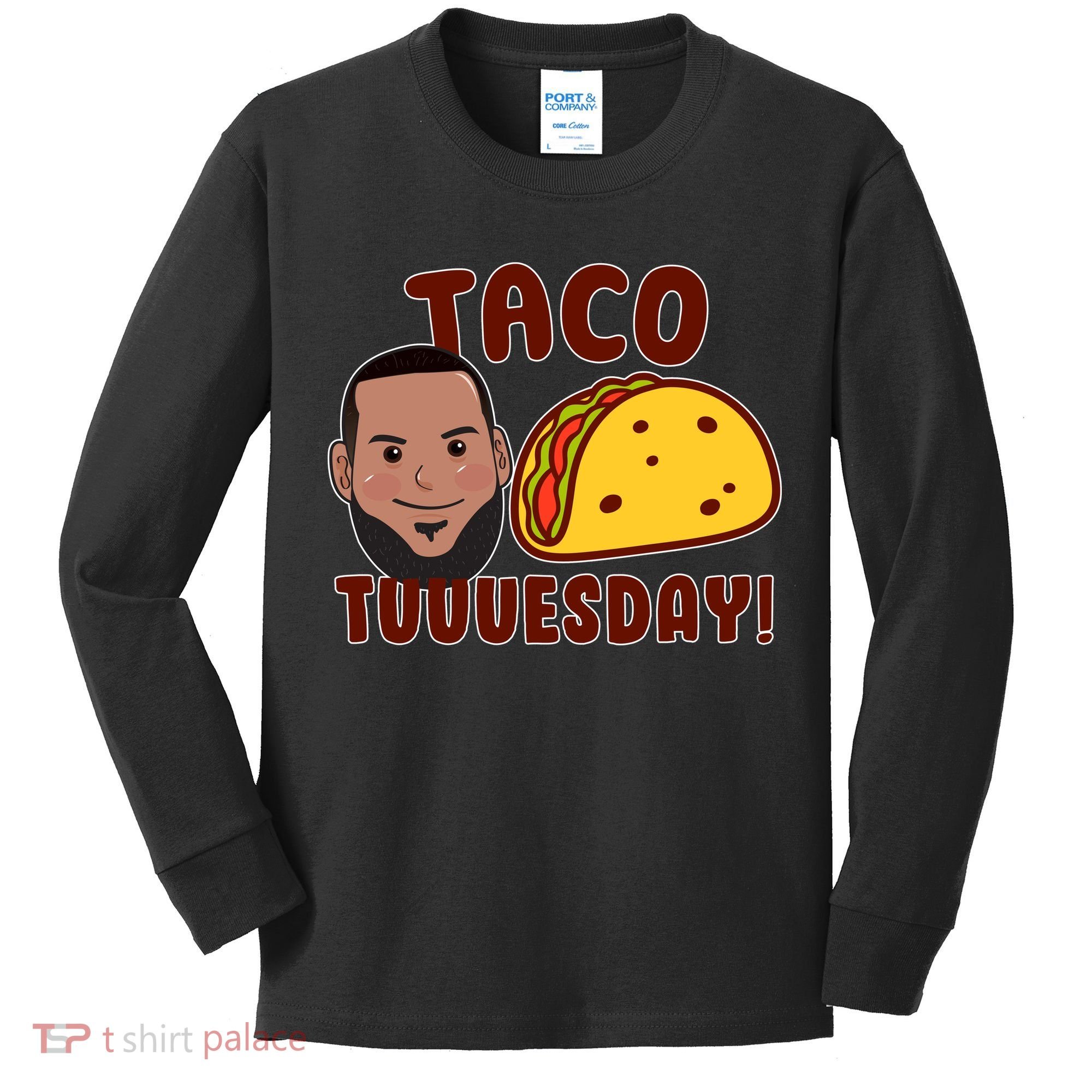 Funny Taco Tuesday Kids Long Sleeve Shirt