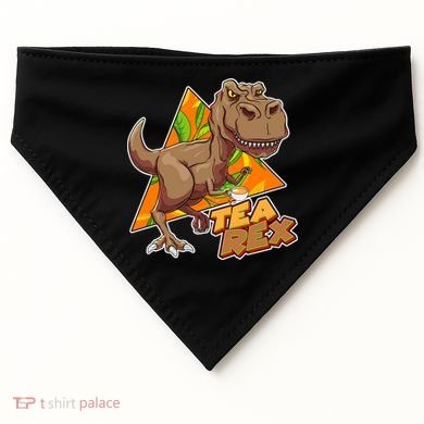 Funny Tea Rex Dinosaur Tea Lover USA-Made Doggie Bandana