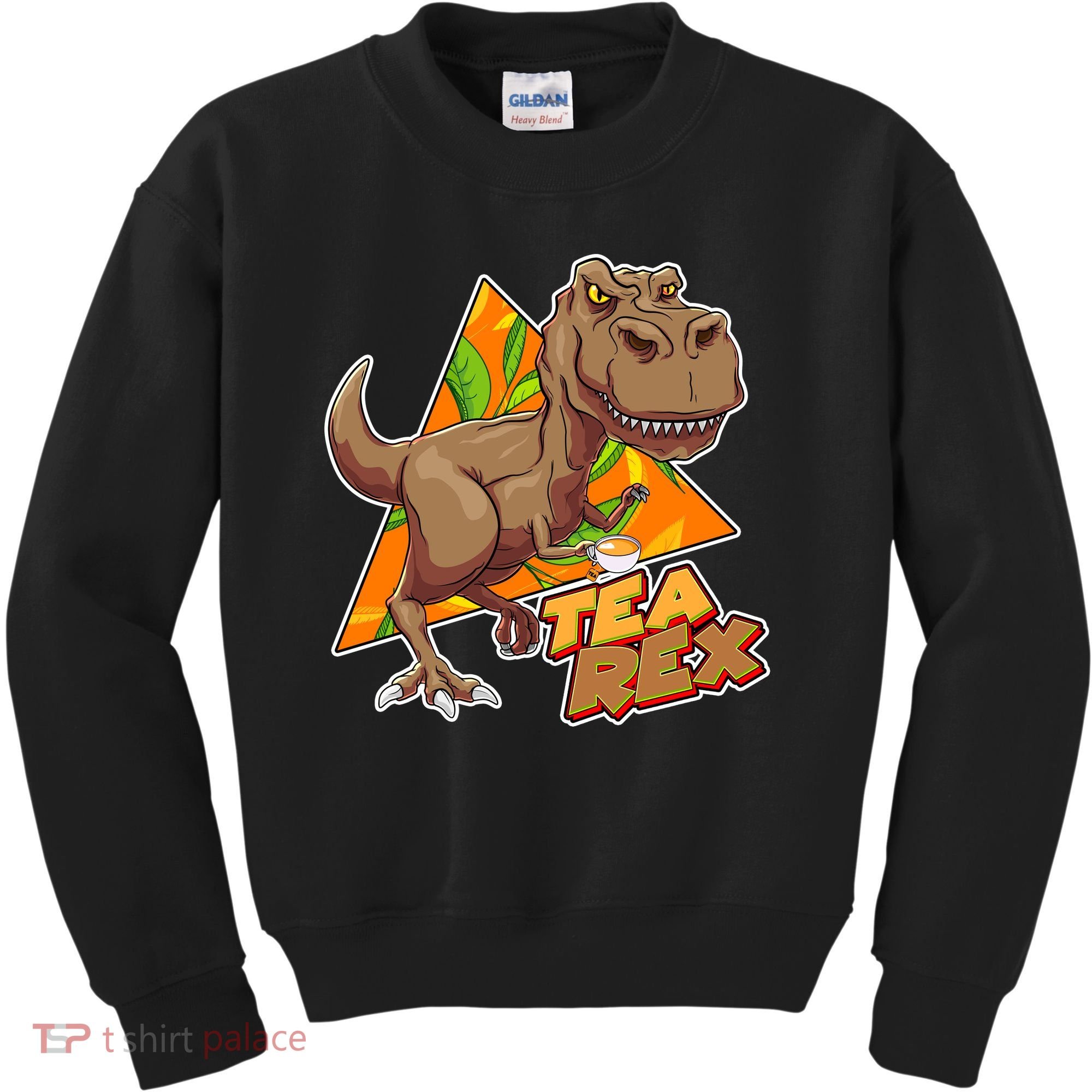 Funny Tea Rex Dinosaur Tea Lover Kids Sweatshirt