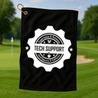 Funny Tech Support  Golf Towel thumb 1