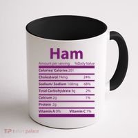 Funny Thanksgiving Christmas Ham Food Nutrition Facts Coffee Mug thumb 1