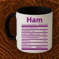 Funny Thanksgiving Christmas Ham Food Nutrition Facts Coffee Mug thumb 2