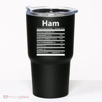 Funny Thanksgiving Christmas Ham Food Nutrition Facts Tumbler thumb 0