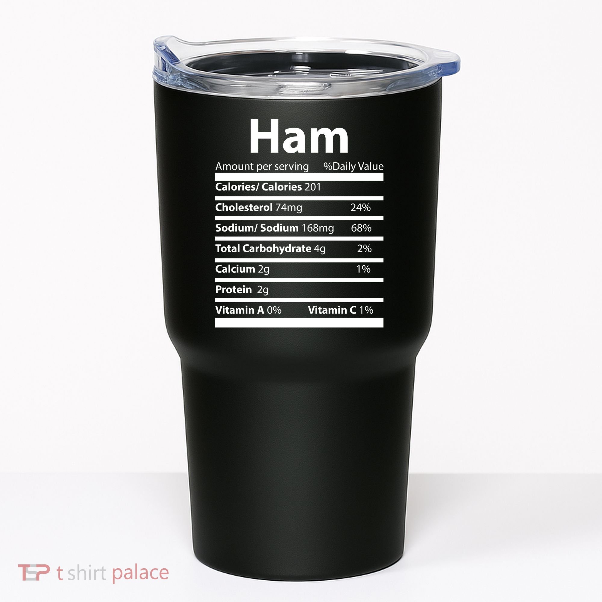 Funny Thanksgiving Christmas Ham Food Nutrition Facts Tumbler