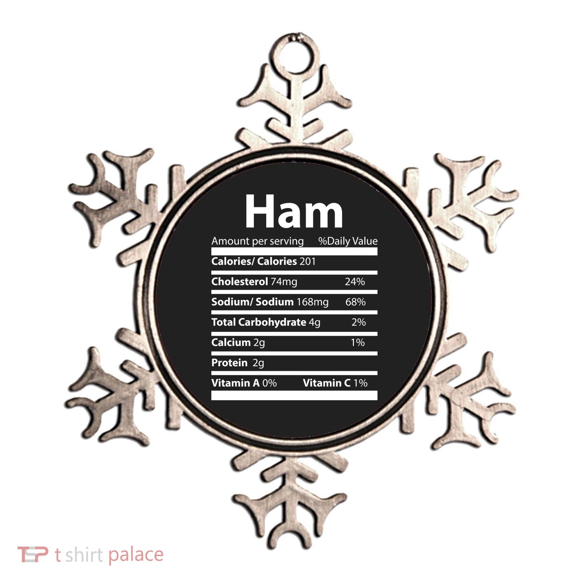 Funny Thanksgiving Christmas Ham Food Nutrition Facts Ornament