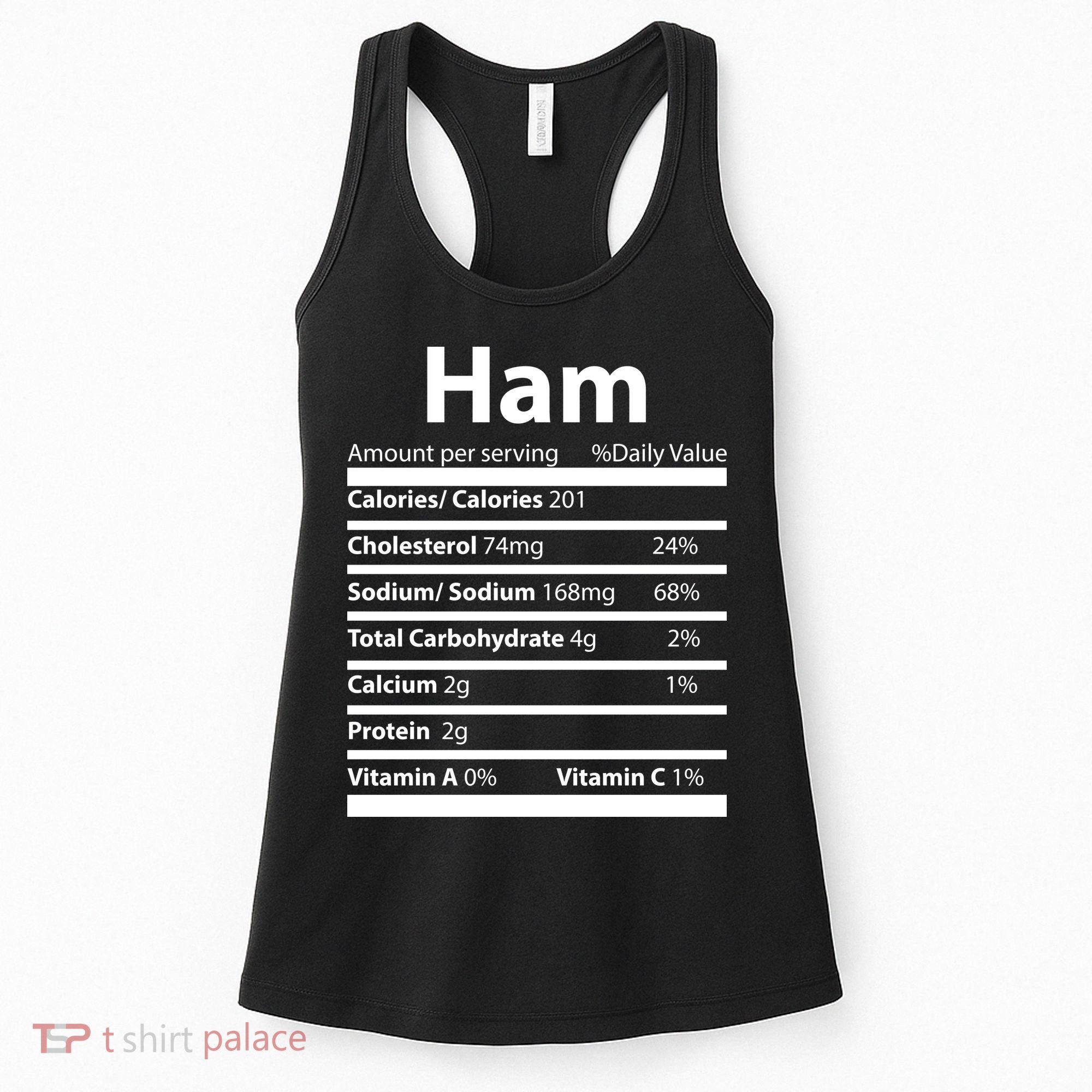 Funny Thanksgiving Christmas Ham Food Nutrition Facts Women's Tank Top