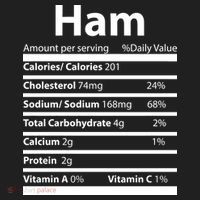 Funny Thanksgiving Christmas Ham Food Nutrition Facts Hat thumb 2