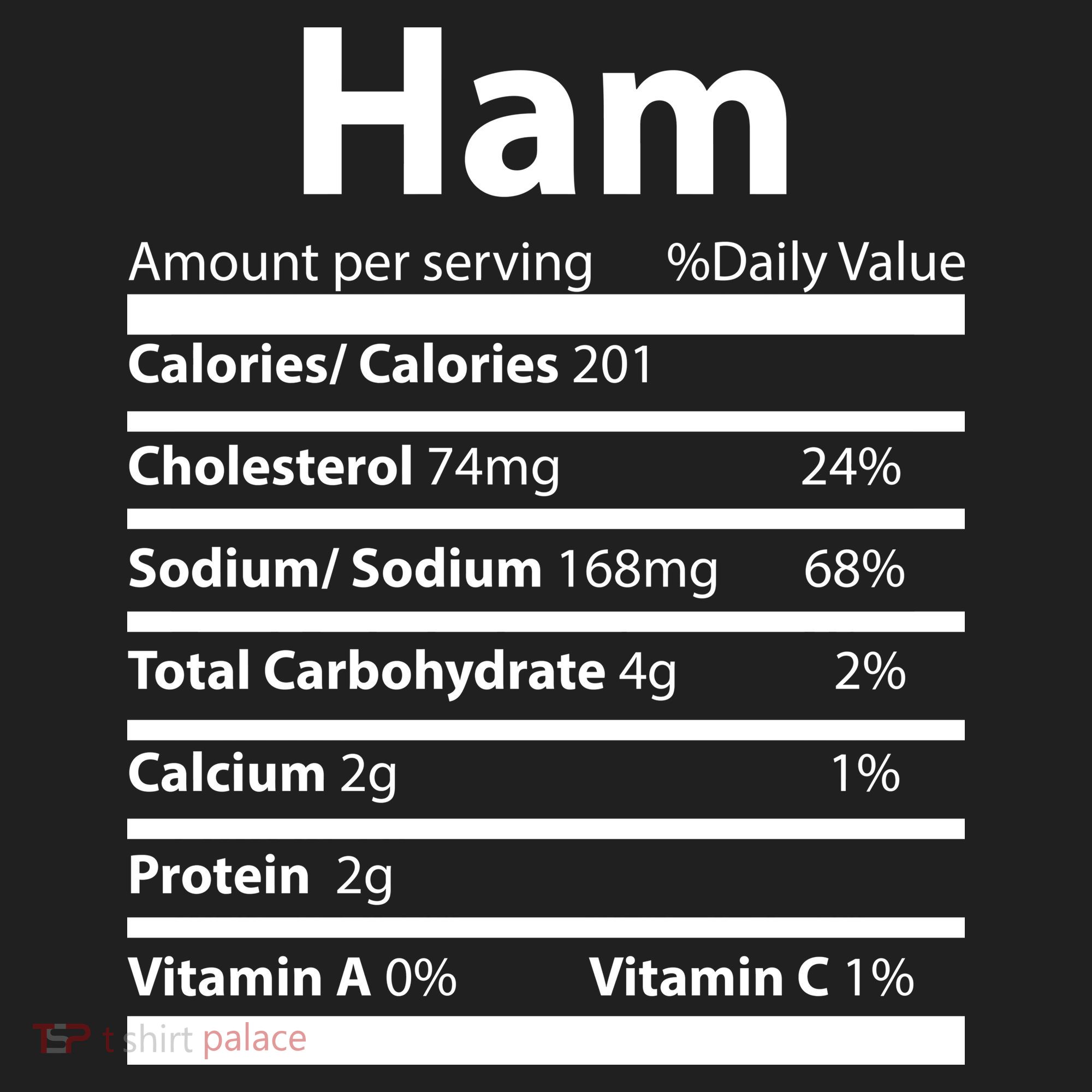 Funny Thanksgiving Christmas Ham Food Nutrition Facts Golf Towel