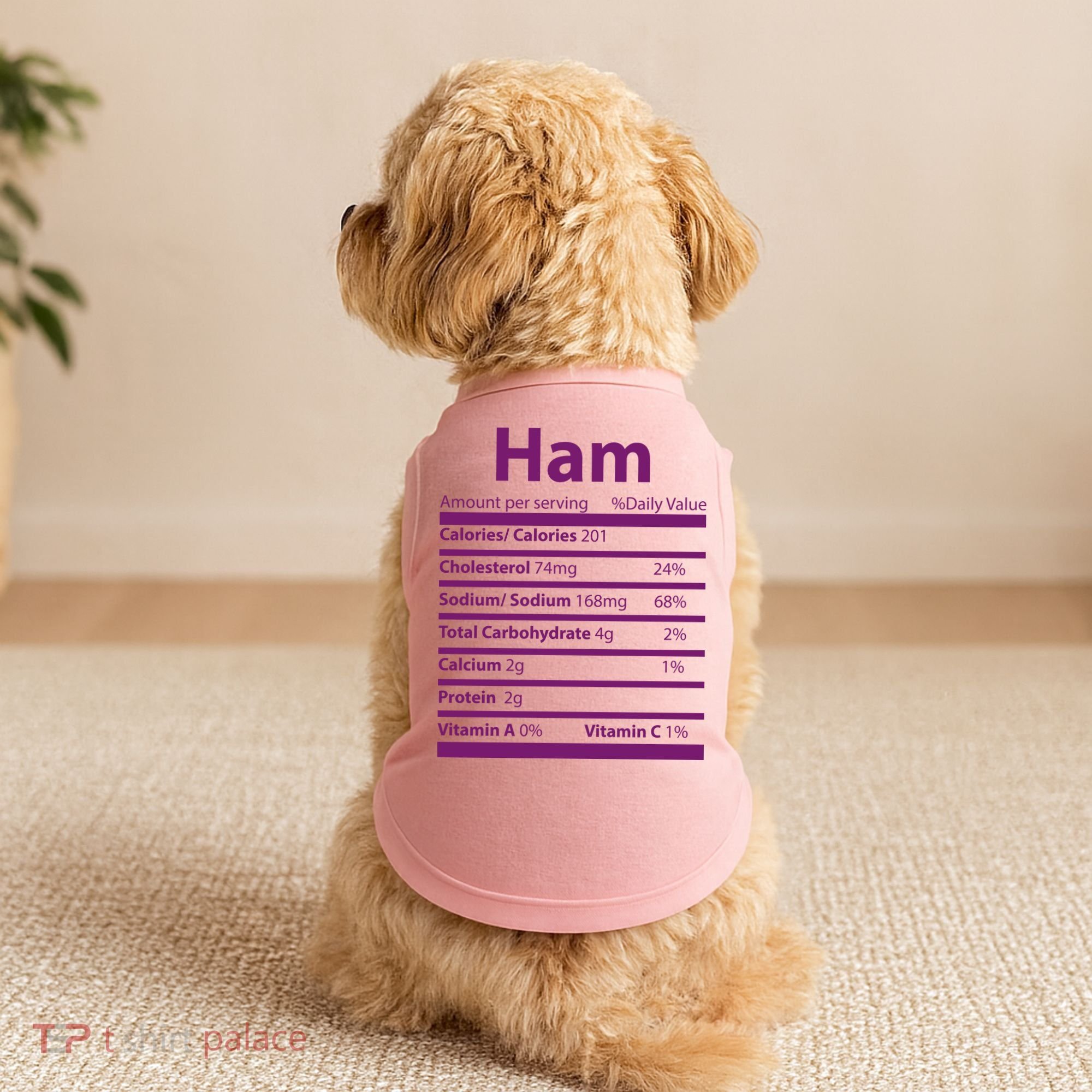 Funny Thanksgiving Christmas Ham Food Nutrition Facts Doggie Tank