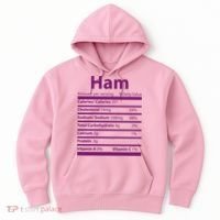 Funny Thanksgiving Christmas Ham Food Nutrition Facts Hoodie thumb 0