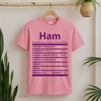 Funny Thanksgiving Christmas Ham Food Nutrition Facts T-Shirt thumb 2