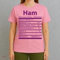 Funny Thanksgiving Christmas Ham Food Nutrition Facts T-Shirt thumb 4