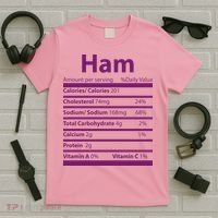 Funny Thanksgiving Christmas Ham Food Nutrition Facts T-Shirt thumb 5