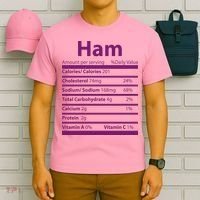 Funny Thanksgiving Christmas Ham Food Nutrition Facts T-Shirt thumb 6