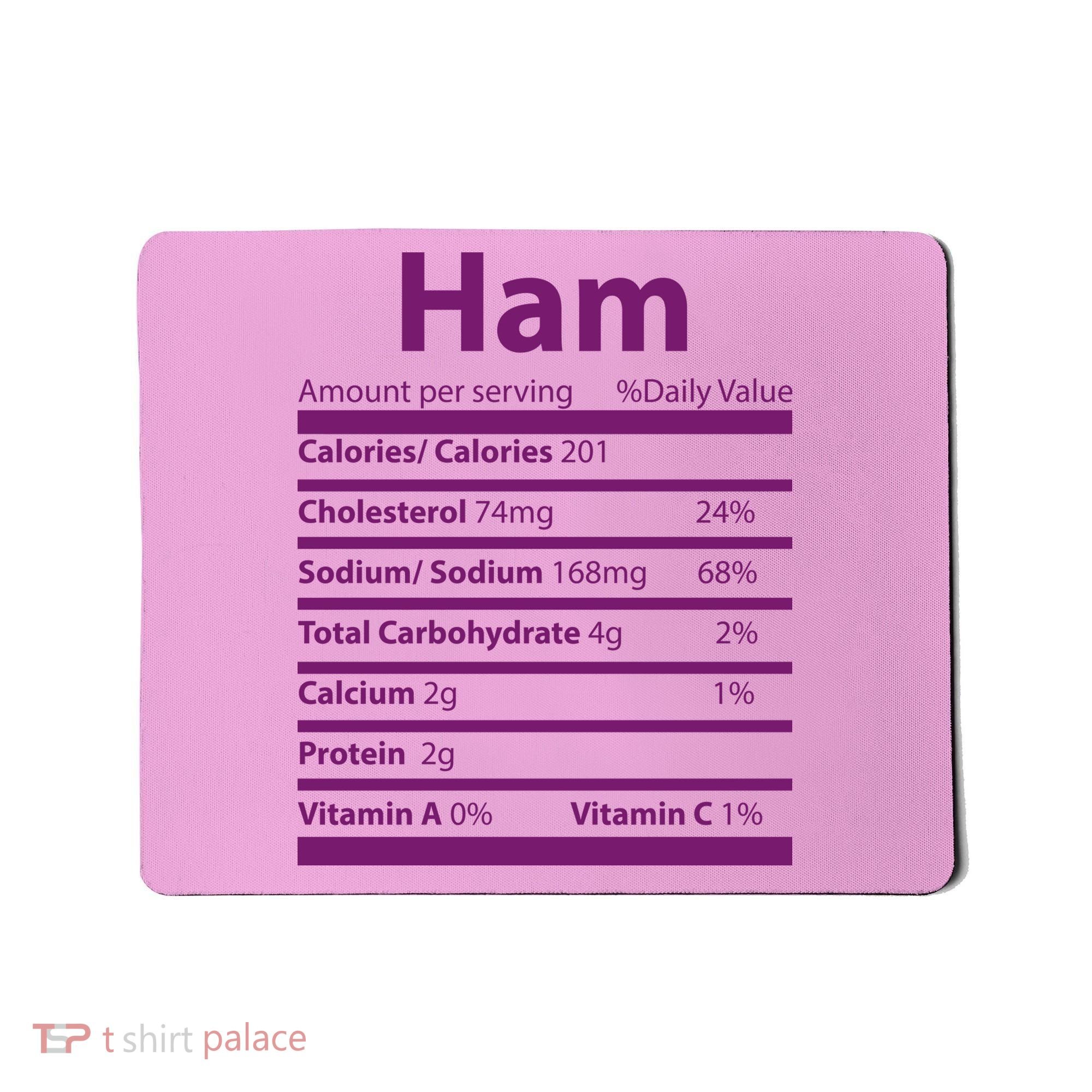 Funny Thanksgiving Christmas Ham Food Nutrition Facts Mousepad