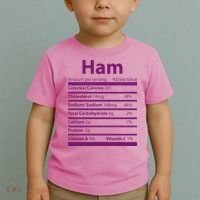 Funny Thanksgiving Christmas Ham Food Nutrition Facts Toddler T-Shirt thumb 2